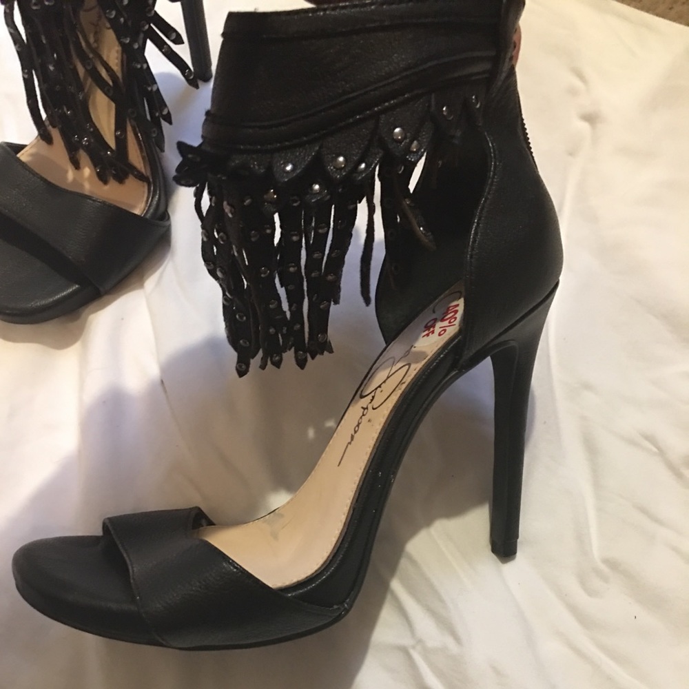 Jessica Simpson fringed heels
